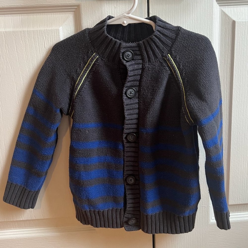 XS (2-3) Unisex Button Up Stripe Sweater by Tea